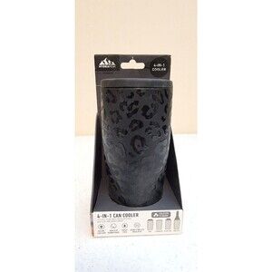 Hydrapeak 4-in-1 Insulated Bottle and Can Cooler Stainless Steel Black Leopard